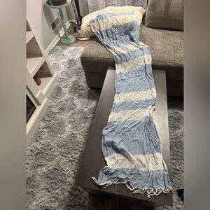 Blue and white striped bathing suit cover up #stripes